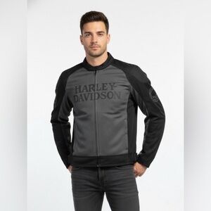 Harley Davidson Lightweight Mesh Padded Jacket Mens Large Willie G Skull Logo XL